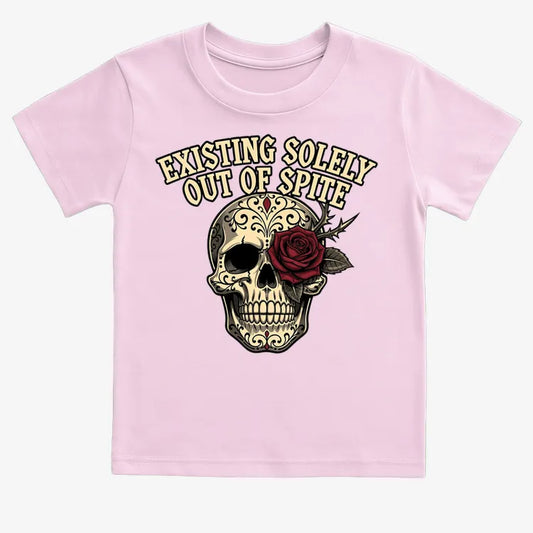 Existing Solely Out of Spite-Kids T-Shirt-Pink