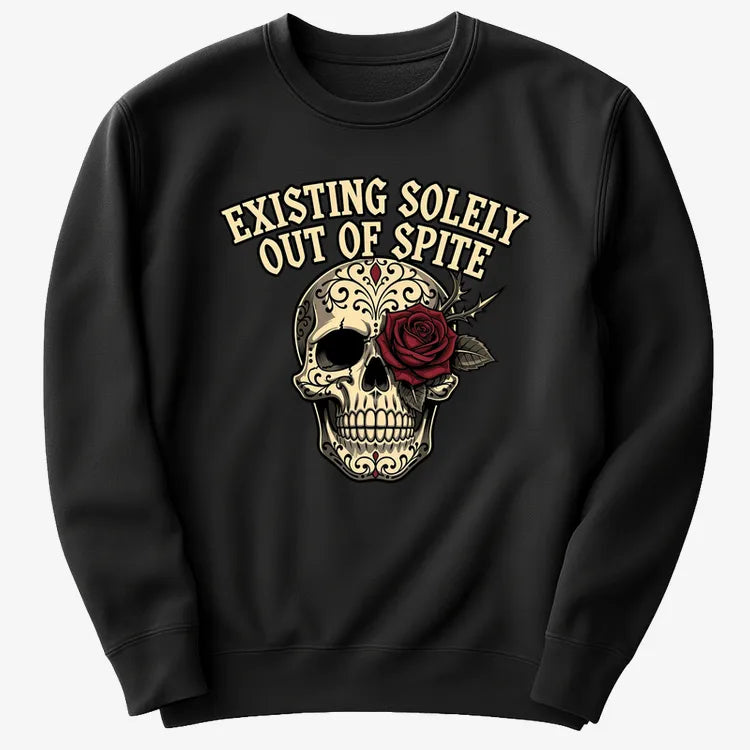 Existing Solely Out of Spite-Sweater-Black