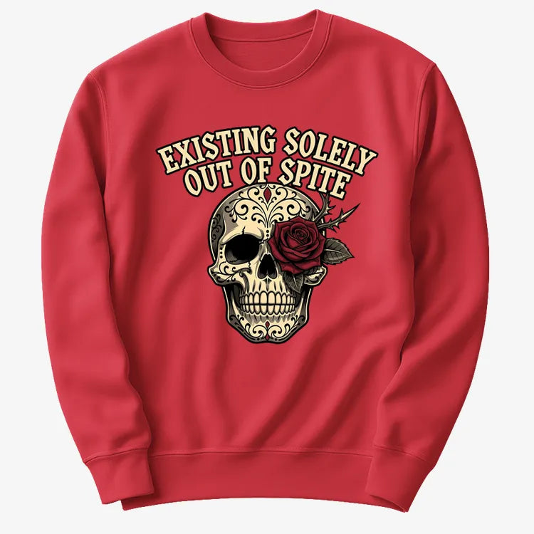 Existing Solely Out of Spite-Sweater-Red