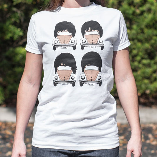 Fab Four on the Floor graphic Women's T-Shirt in Snow