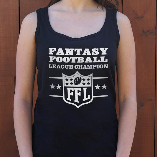 Fantasy Football League Champion Badge graphic Women's Tank Top in Midnight