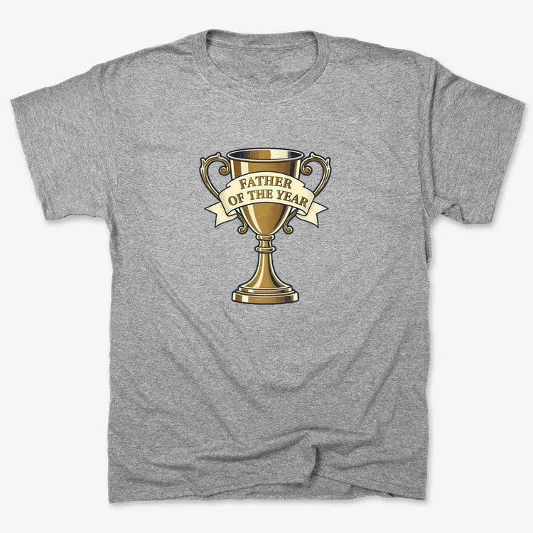 Father of the Year Trophy Design-Men's T-Shirt-Gray Heather