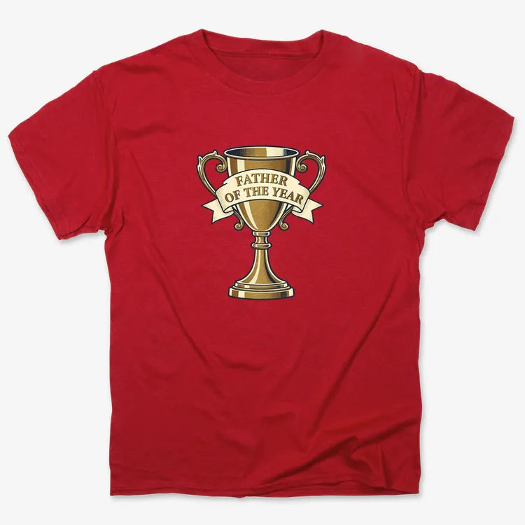 Father of the Year Trophy Design-Men's T-Shirt-Red