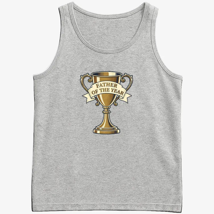 Father of the Year Trophy Design-Men's Tank Top-Gray Heather