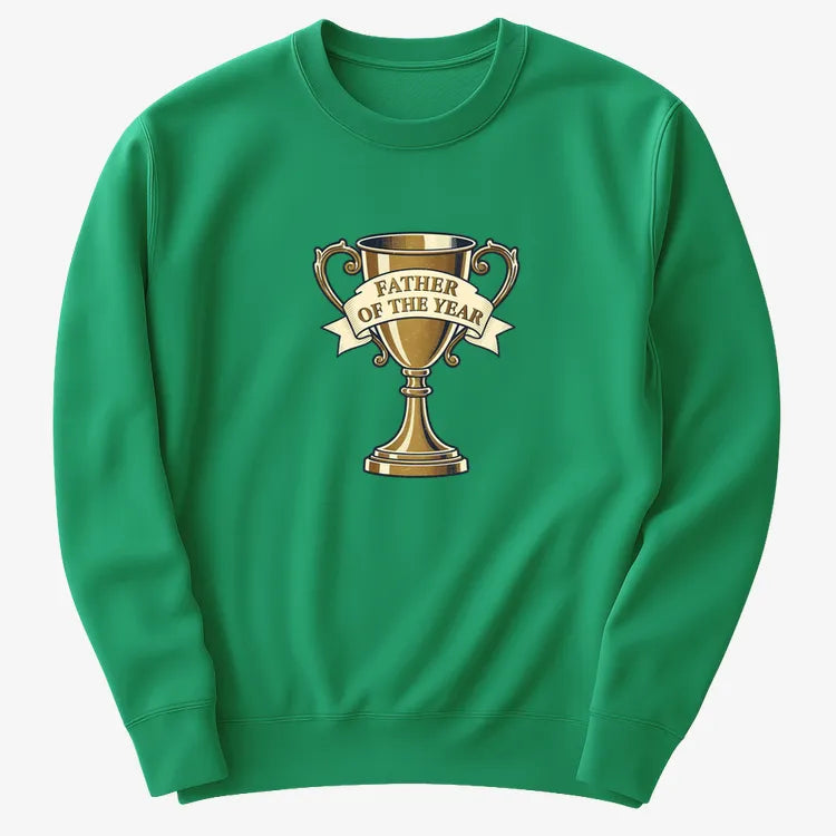 Father of the Year Trophy Design-Sweater-Green