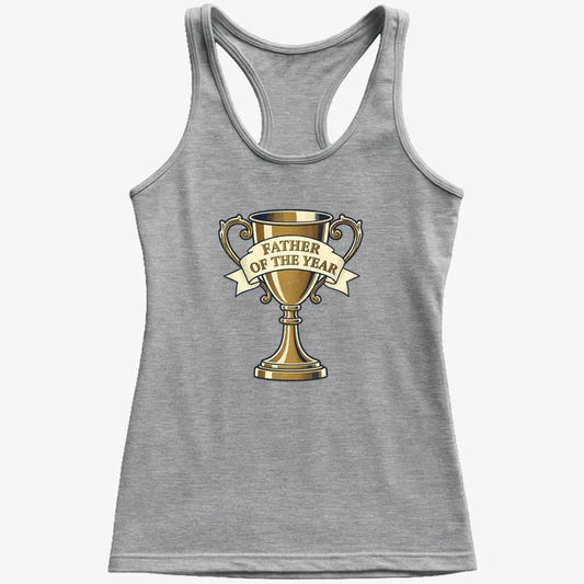 Father of the Year Trophy Design-Women's Tank Top-Gray Granite