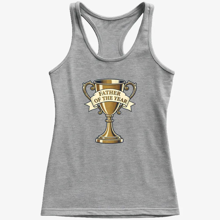 Father of the Year Trophy Design-Women's Tank Top-Gray Granite