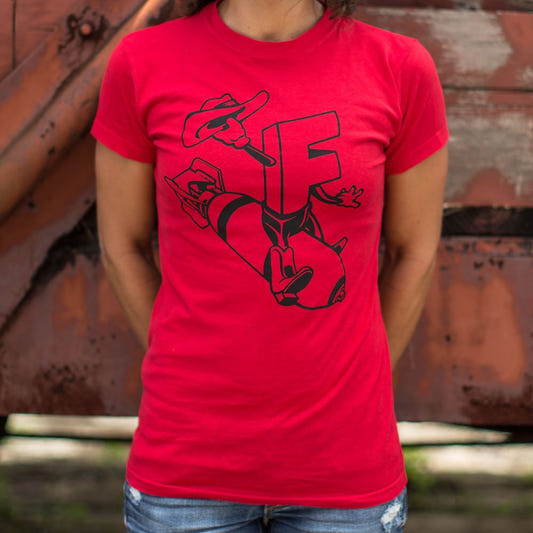 F-Bomb Cowboy graphic Women's T-Shirt in Deep Red
