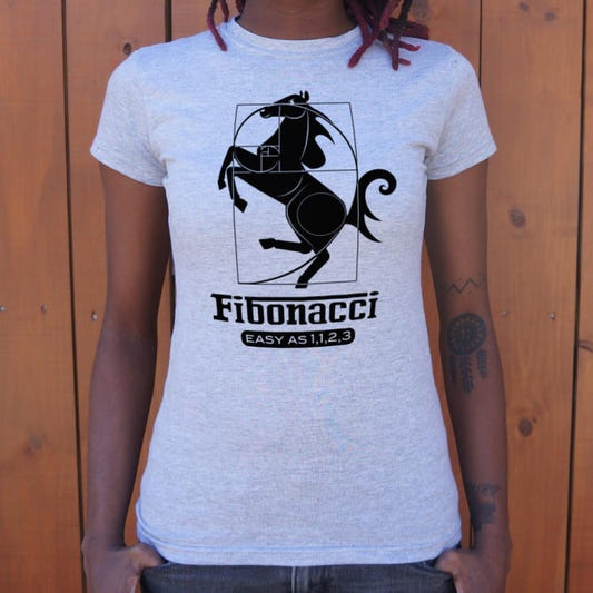 Fibonacci Easy As 1,1,2,3 Golden Ratio Stallion graphic Women's T-Shirt in Gray Granite