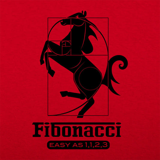 Fibonacci Easy As 1,1,2,3 Golden Ratio Stallion graphic Unisex Heavyweight T-Shirt in Red