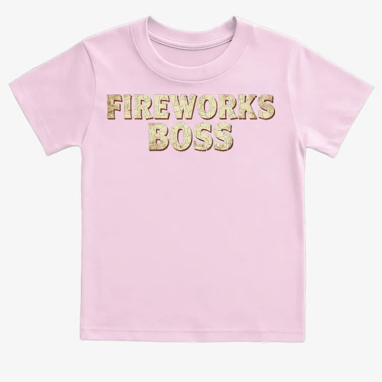 Fireworks Boss-Kids T-Shirt-Pink