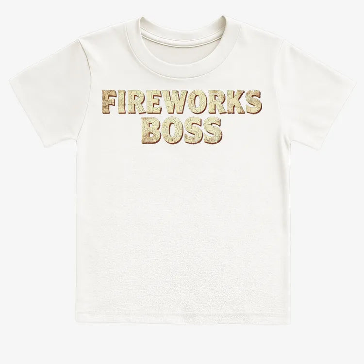 Fireworks Boss-Kids T-Shirt-White