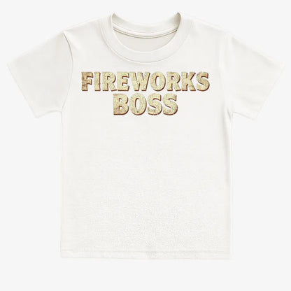 Fireworks Boss-Kids T-Shirt-White