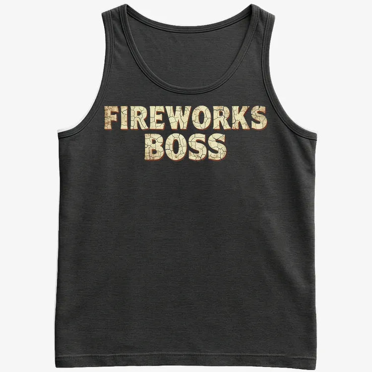 Fireworks Boss-Men's Tank Top-Black