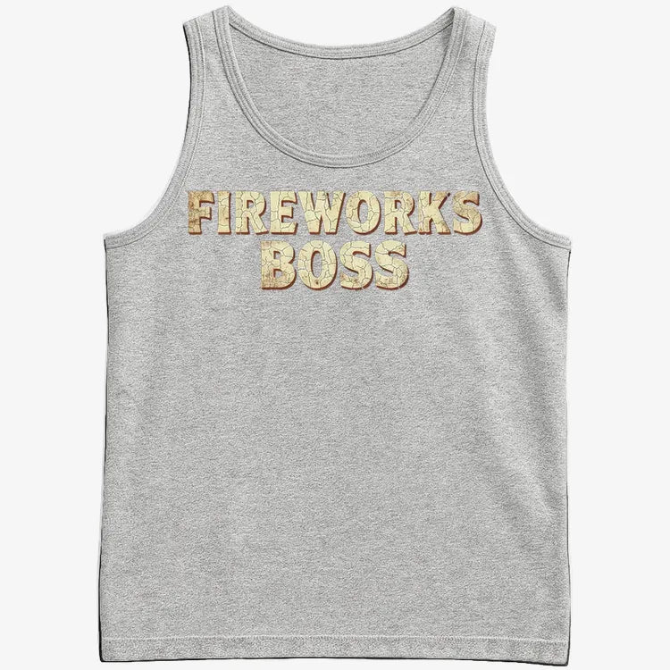Fireworks Boss-Men's Tank Top-Gray Heather