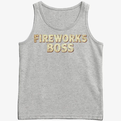 Fireworks Boss-Men's Tank Top-Gray Heather