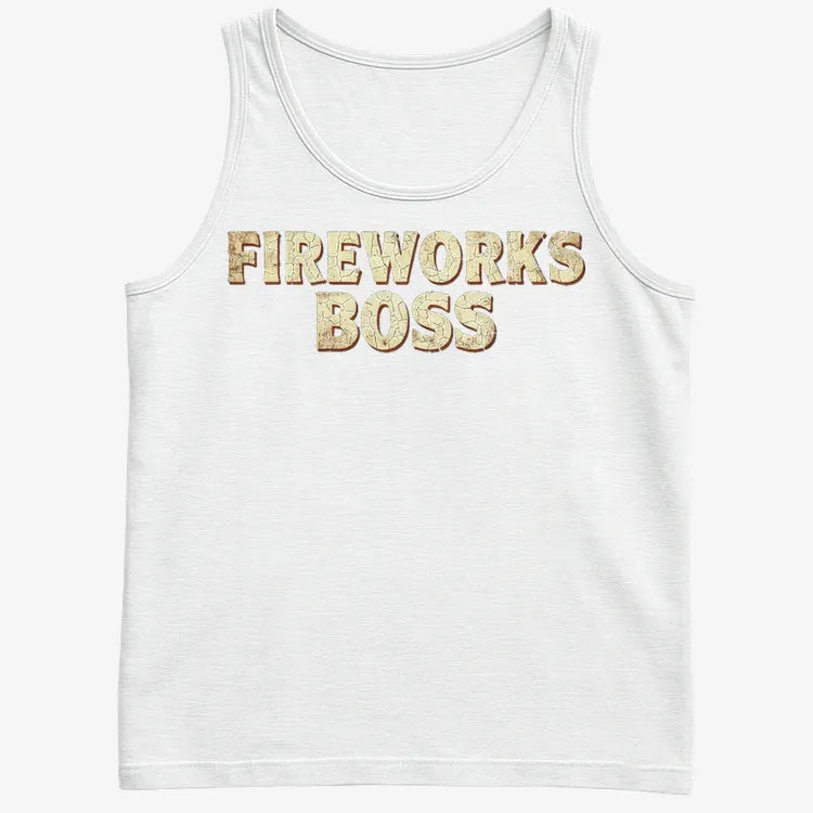Fireworks Boss-Men's Tank Top-White