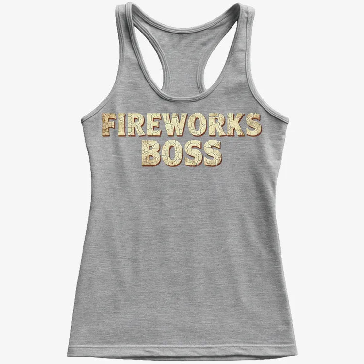Fireworks Boss-Women's Tank Top-Gray Granite