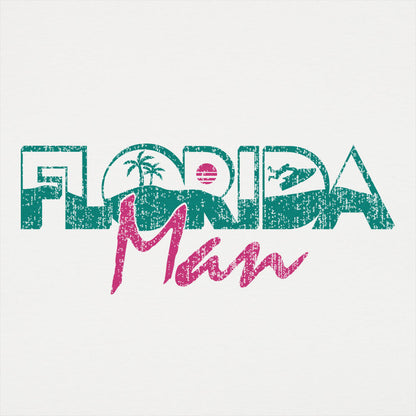 Florida Man Retro Sunset with Palm Trees