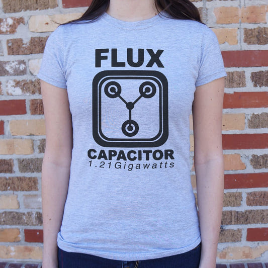 Flux Capacitor Time Travel Device, 1.21 Gigawatts graphic Women's T-Shirt in Gray Granite