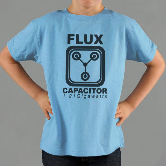 Flux Capacitor Time Travel Device, 1.21 Gigawatts graphic Kids T-Shirt in Blue