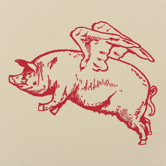 Flying Pig with Wings Pun graphic tee design