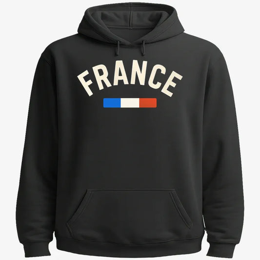 FRANCE Vintage Style Graphic-Hoodie-Black