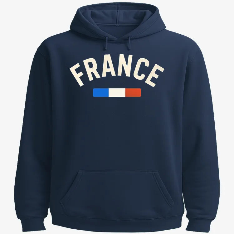 FRANCE Vintage Style Graphic-Hoodie-Navy Blue