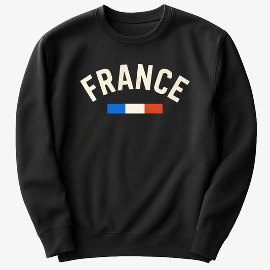 FRANCE Vintage Style Graphic-Sweater-Black