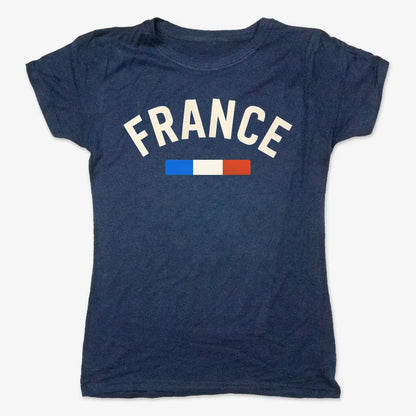 FRANCE Vintage Style Graphic-Women's T-Shirt-True Navy