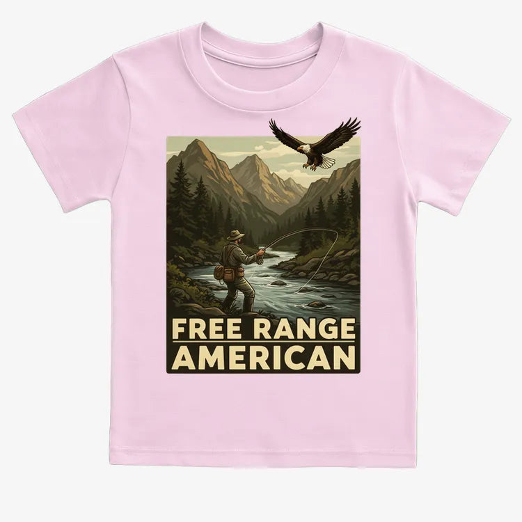 Free Range American-Kids T-Shirt-Pink