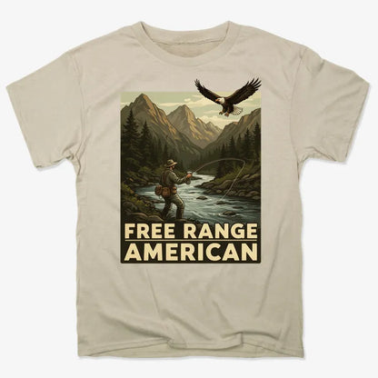 Free Range American-Men's T-Shirt-Sand
