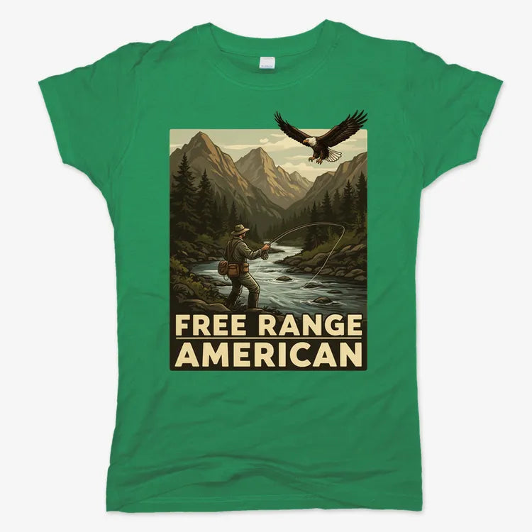 Free Range American-Women's T-Shirt-Lucky Green