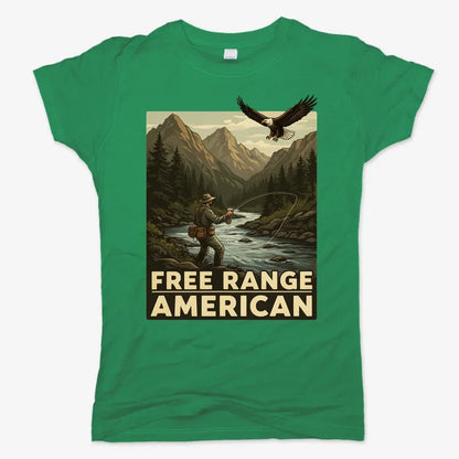 Free Range American-Women's T-Shirt-Lucky Green