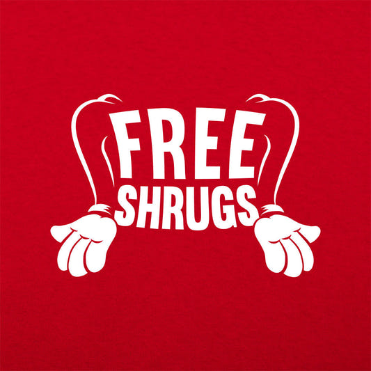 Free Shrugs Shrugging Arms Pun on Free Hugs graphic Unisex Heavyweight T-Shirt in Red