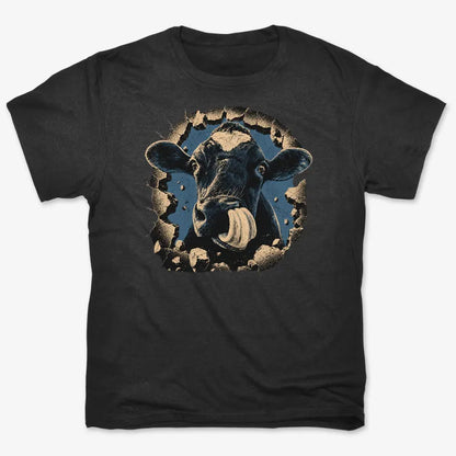 Frienly Cow Graphic-Men's T-Shirt-Black