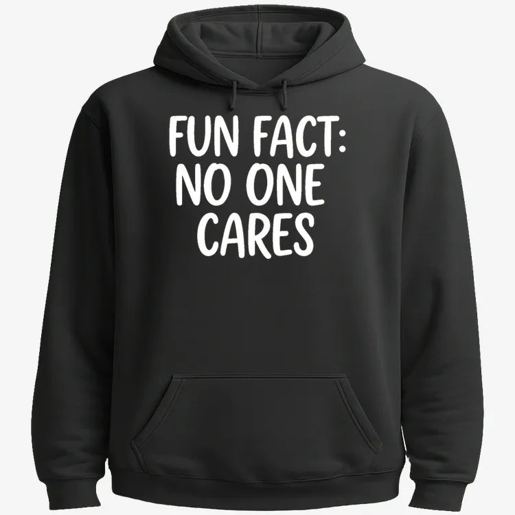 Fun Fact No One Cares-Hoodie-Black