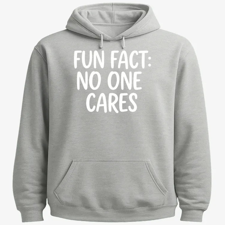 Fun Fact No One Cares-Hoodie-Gray Heather