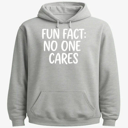 Fun Fact No One Cares-Hoodie-Gray Heather