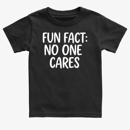 Fun Fact No One Cares-Kids T-Shirt-Black