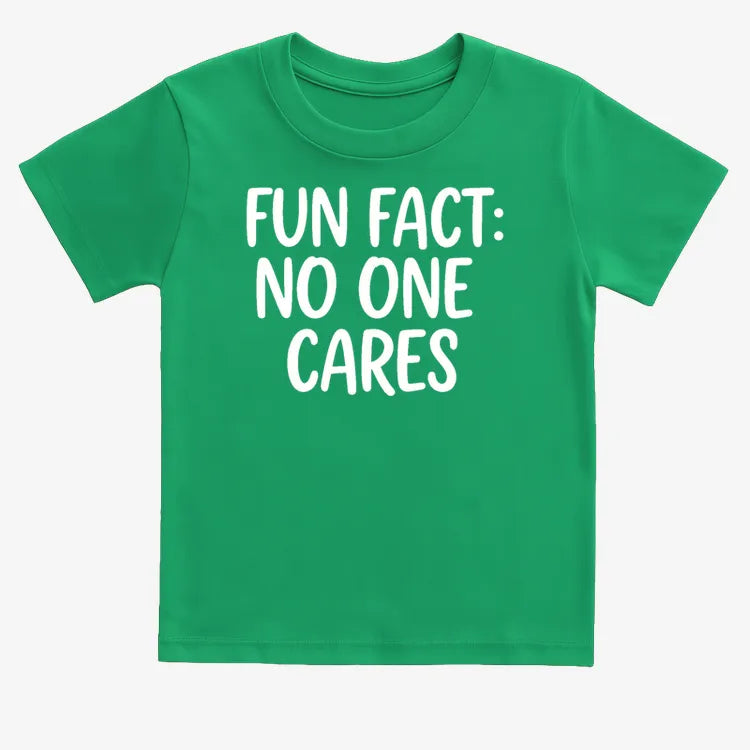Fun Fact No One Cares-Kids T-Shirt-Green