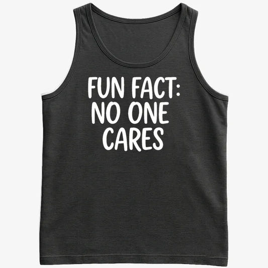 Fun Fact No One Cares-Men's Tank Top-Black