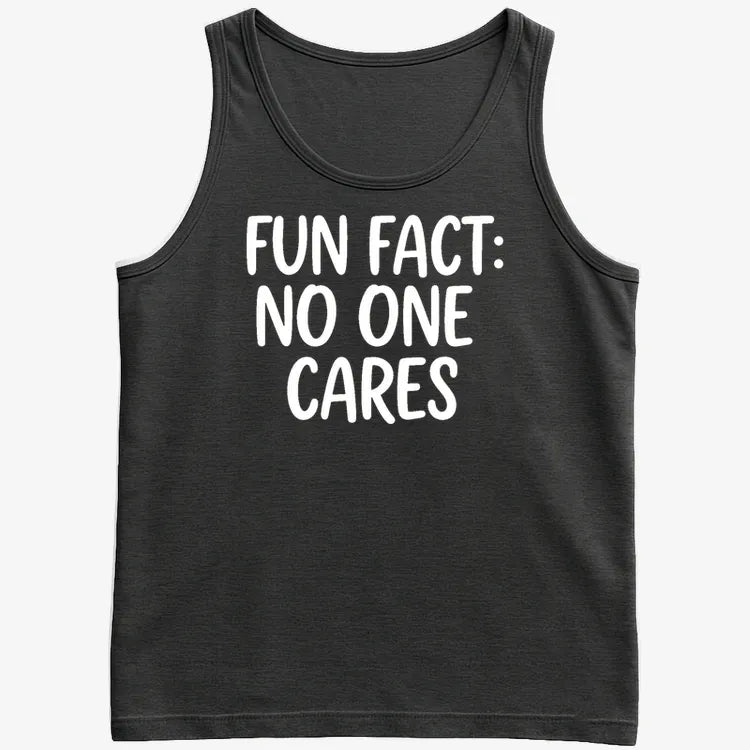 Fun Fact No One Cares-Men's Tank Top-Black