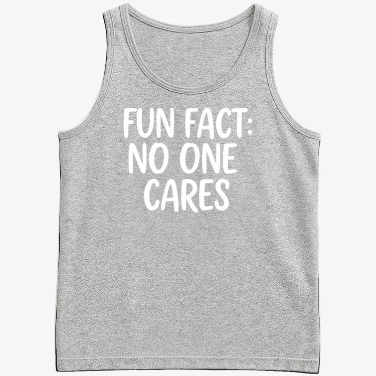 Fun Fact No One Cares-Men's Tank Top-Gray Heather