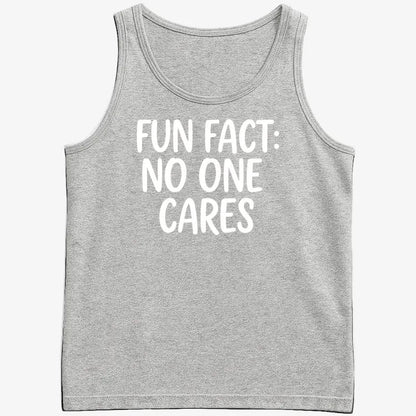 Fun Fact No One Cares-Men's Tank Top-Gray Heather