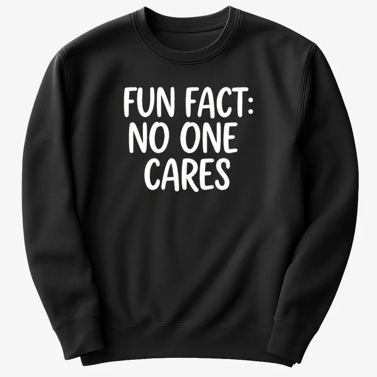 Fun Fact No One Cares-Sweater-Black