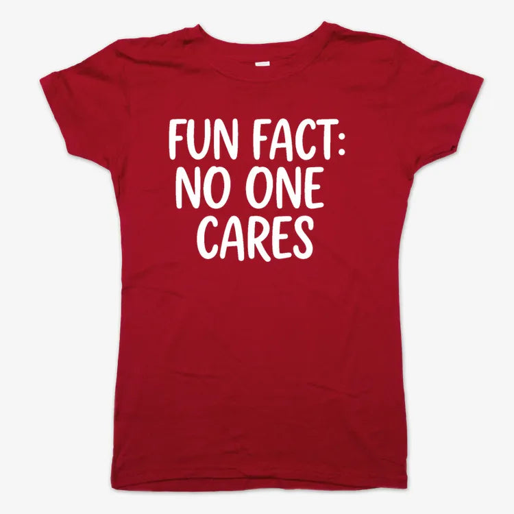 Fun Fact No One Cares-Women's T-Shirt-Deep Red