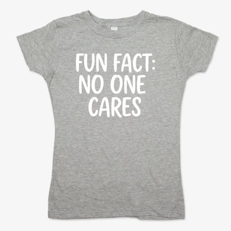 Fun Fact No One Cares-Women's T-Shirt-Gray Granite