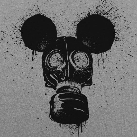 Gas Mousk Cartoon Mouse Wearing a Gas Mask graphic tee design