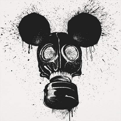 Gas Mousk Cartoon Mouse Wearing a Gas Mask